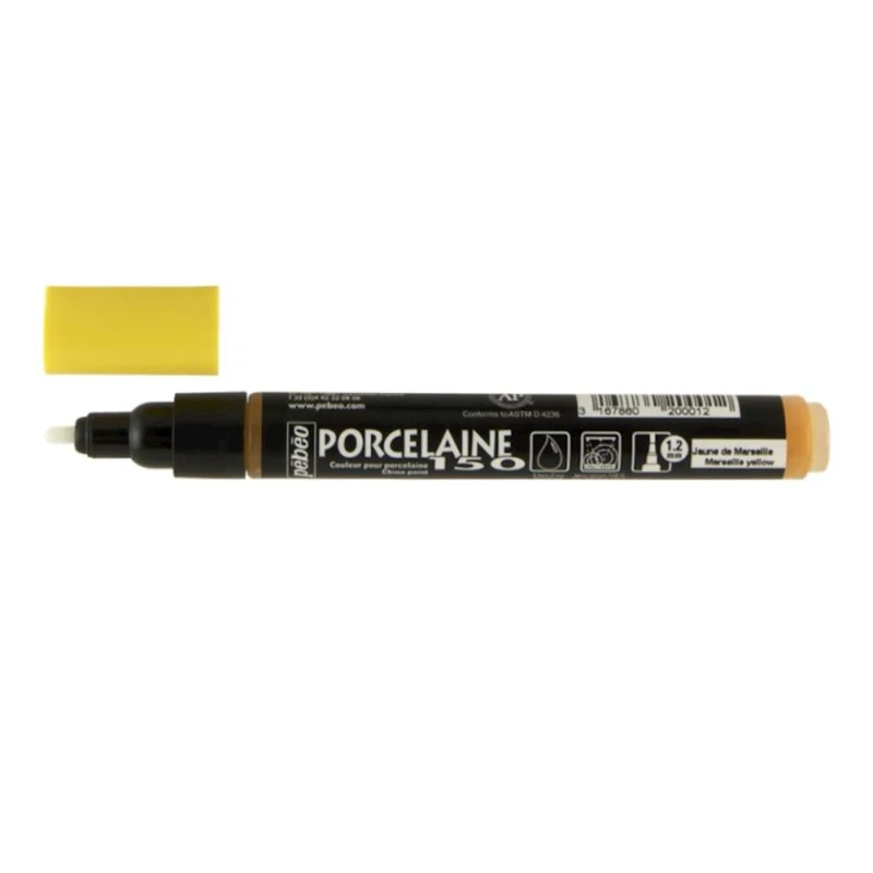 Маркер для фарфора и керамики Pebeo Porcelaine 150 Marseilles yellow, 1.2мм Маркер для фарфора и керамики Pebeo Porcelaine 150 Marseilles yellow, 1.2мм