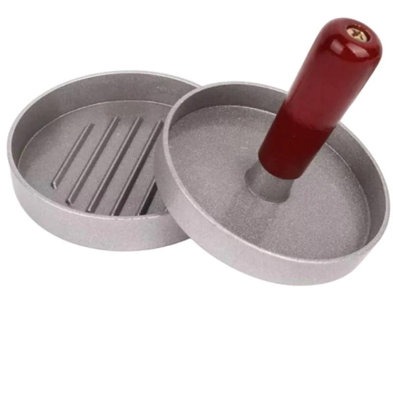 Hamburger üçün press nh_7xz, alüminium ərintisi, gümüşü/qəhvəyi, 7.1х9 sm