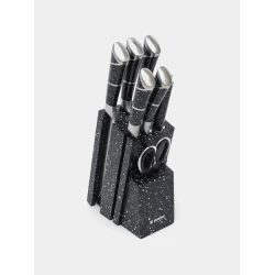 Набор кухонных ножей nabor_001, нержавеющая сталь, 8 предметов, черный