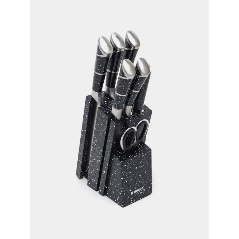 Набор кухонных ножей nabor_001, нержавеющая сталь, 8 предметов, черный