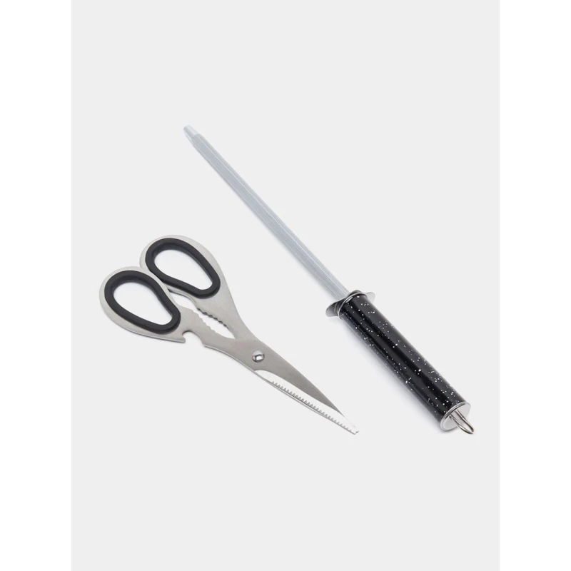 Набор кухонных ножей nabor_001, нержавеющая сталь, 8 предметов, черный