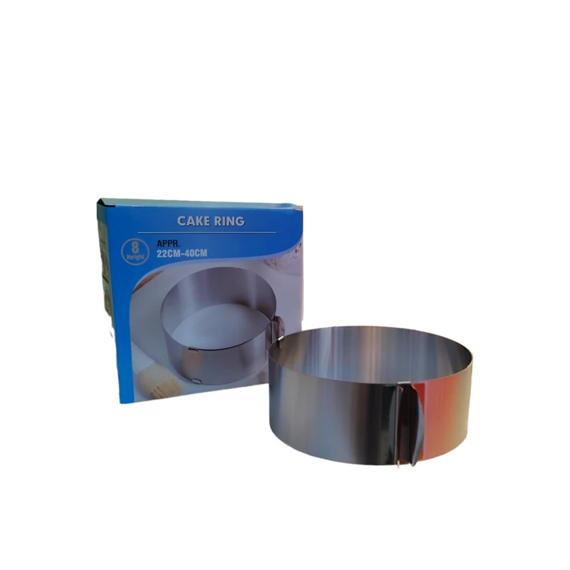 Форма для торта HMSD_K341B, 1 шт, 22-40 см, регулируемая, серебристая Форма для торта HMSD_K341B, 1 шт, 22-40 см, регулируемая, серебристая