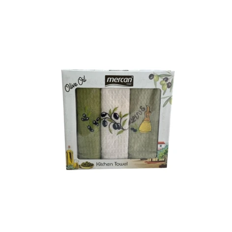 Набор кухонных полотенец Mercan 2110000003865, хлопок, 40x60 см, 3 шт Набор кухонных полотенец Mercan 2110000003865, хлопок, 40x60 см, 3 шт