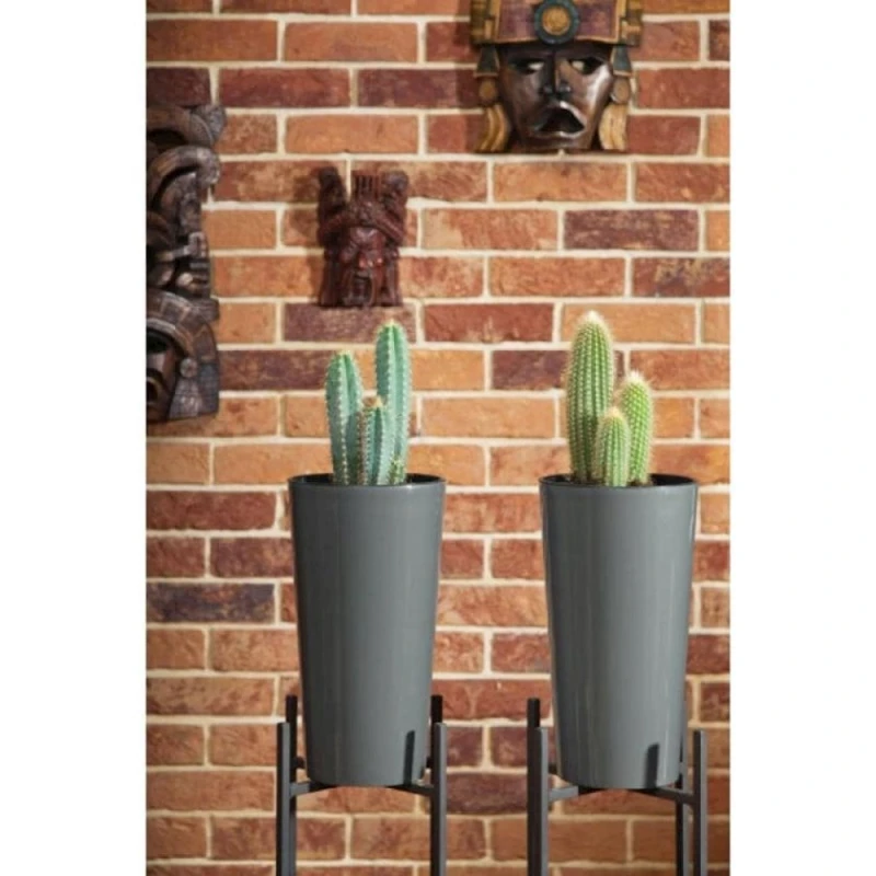 Горшок Lamela Lilia 19x37 см, пластик, антрацит Горшок Lamela Lilia 19x37 см, пластик, антрацит