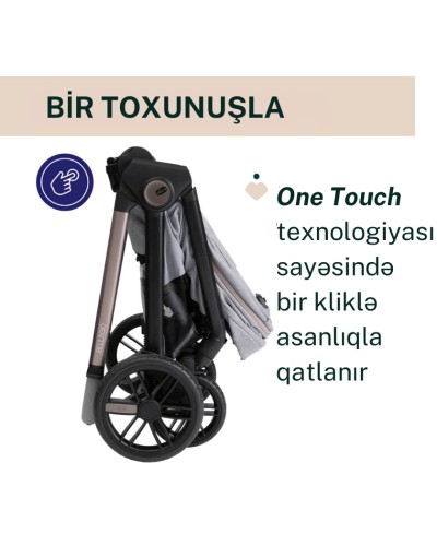 Uşaq arabası Chicco Bellagio Lunar Rock, boz, 106x82x55 sm, 0+ ay