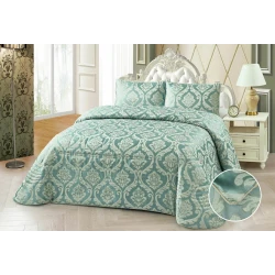 Örtük və yastıq üzü dəsti Sonna Belle Доминика, 260x240 sm, avro, jakkard, yaşıl