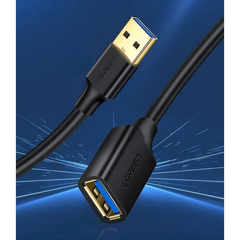 Удлинитель Ugreen US129 30126 USB 3.0 Male to USB 3.0 Female Cable Black, 1.5 м