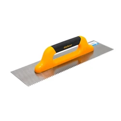 Гладилка Dekor 222, 40x12 см, сталь, желтый, зубчатая, для керамики