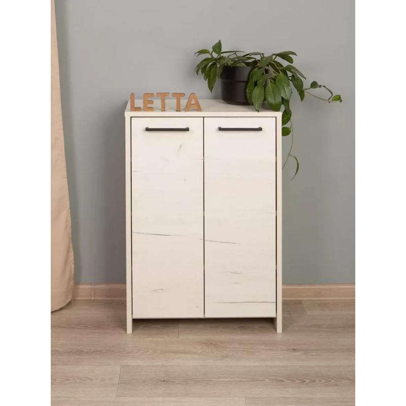 Подставка для обуви, ЛДСП, белый дуб, 80x35x50 см