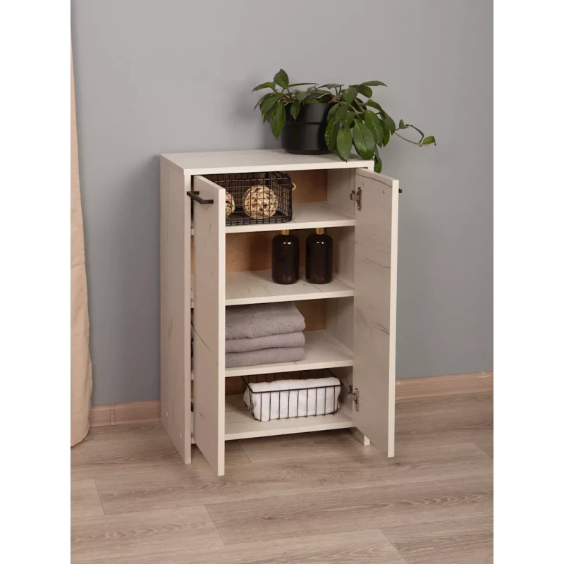 Подставка для обуви, ЛДСП, белый дуб, 80x35x50 см