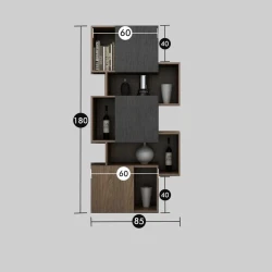 Стеллаж Ev Plus ev_13111208, ЛДСП, серый/бежевый, 1800x850x300 мм