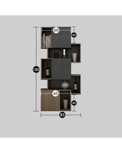 Stellaj Ev Plus ev_13111208, LDSP, boz/bej, 1800x850x300 mm