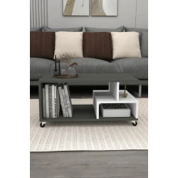 Журнальный стол Ev Plus Endo, ЛДСП, серый/белый, 50х36х86 см Журнальный стол Ev Plus Endo, ЛДСП, серый/белый, 50х36х86 см