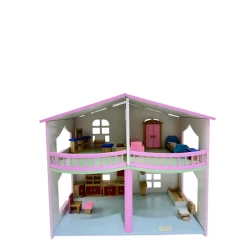 Дом для кукол YD8090, 3+ года, дерево, розовый, 50x30x42 см Дом для кукол YD8090, 3+ года, дерево, розовый, 50x30x42 см
