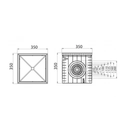 Lyuk qutusu LuxWares, 350x350 mm, plastik