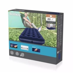 Надувной матрас Bestway 67001 BW, ПВХ, синий, 99х188х22см, до 150кг Надувной матрас Bestway 67001 BW, ПВХ, синий, 99х188х22см, до 150кг