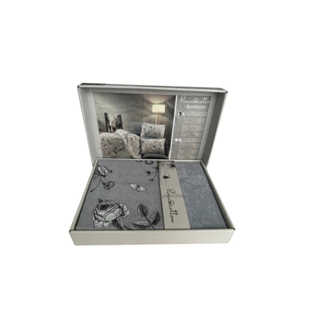 Комплект постельного белья Pima Cotton, простыня 160х220 см, пододеяльник 160х200 см, наволочка 50х70 см, односпальный, хлопок, серый