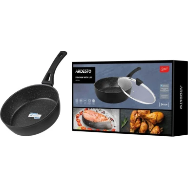 Tava Ardesto Gemini Livorno AR1224A, 24 sm, qara, alüminium