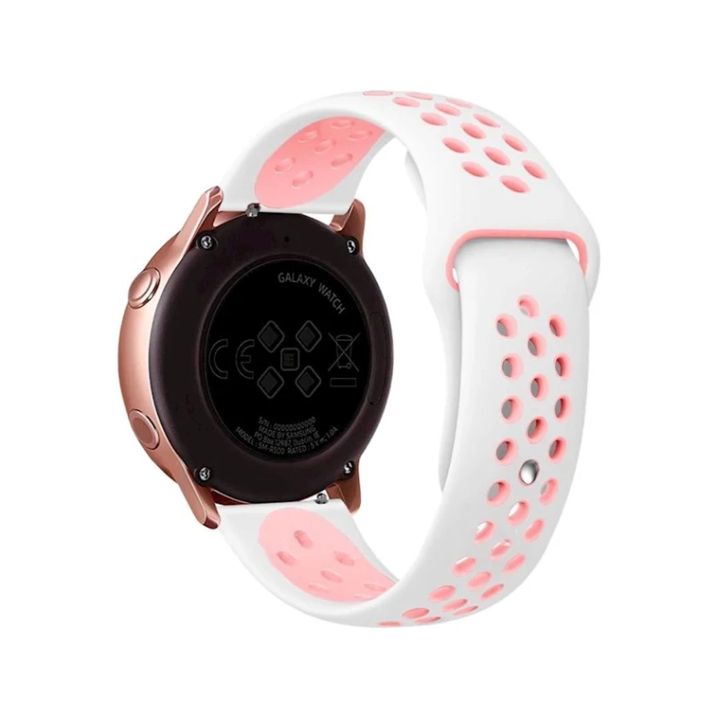 Ремешок SW425 для Samsung Galaxy Watch/Huawei Watch 22 мм Pink/White