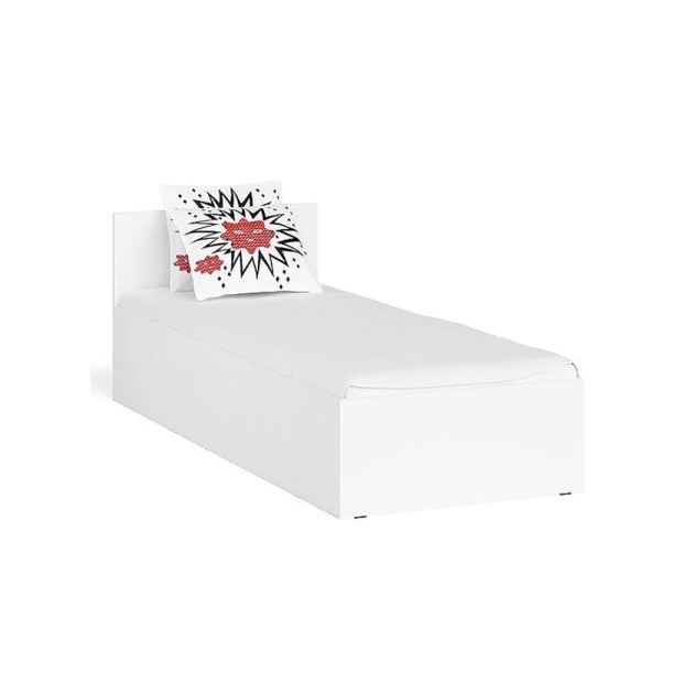 Односпальная кровать Art_tek_yataq (120) 4, ламинат, белая, 200x85x120 см