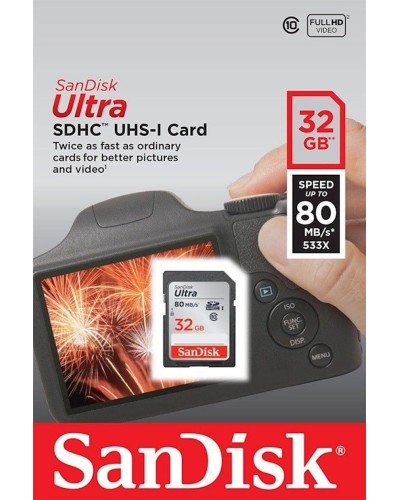 Yaddaş kartı Sandisk 32GB Ultra SDHC Class 10 UHS-I