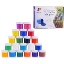 Акриловые краски Луч, глянцевые, 20 цветов, 20 мл Акриловые краски Луч, глянцевые, 20 цветов, 20 мл