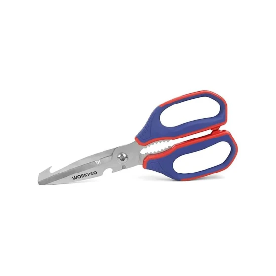 Mətbəx qayçısı Workpro WP214006, polad/plastik, göy/qırmızı, 25 sm