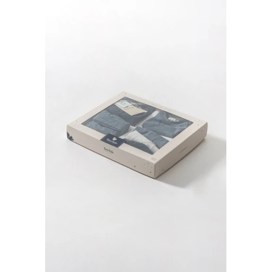 Набор для новорожденных FunnaBaby Little Frog, органический хлопок, синий, 0-3 месяца, 8 предметов