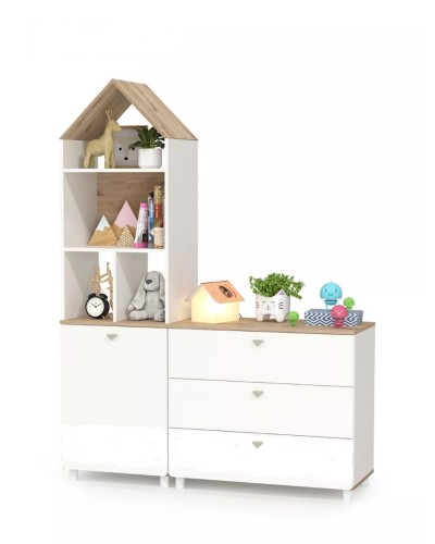 Stellaj 3563_L-M 2StellajEypWh-son, 138,8x41,5x183,8 sm, LDSP, ağ