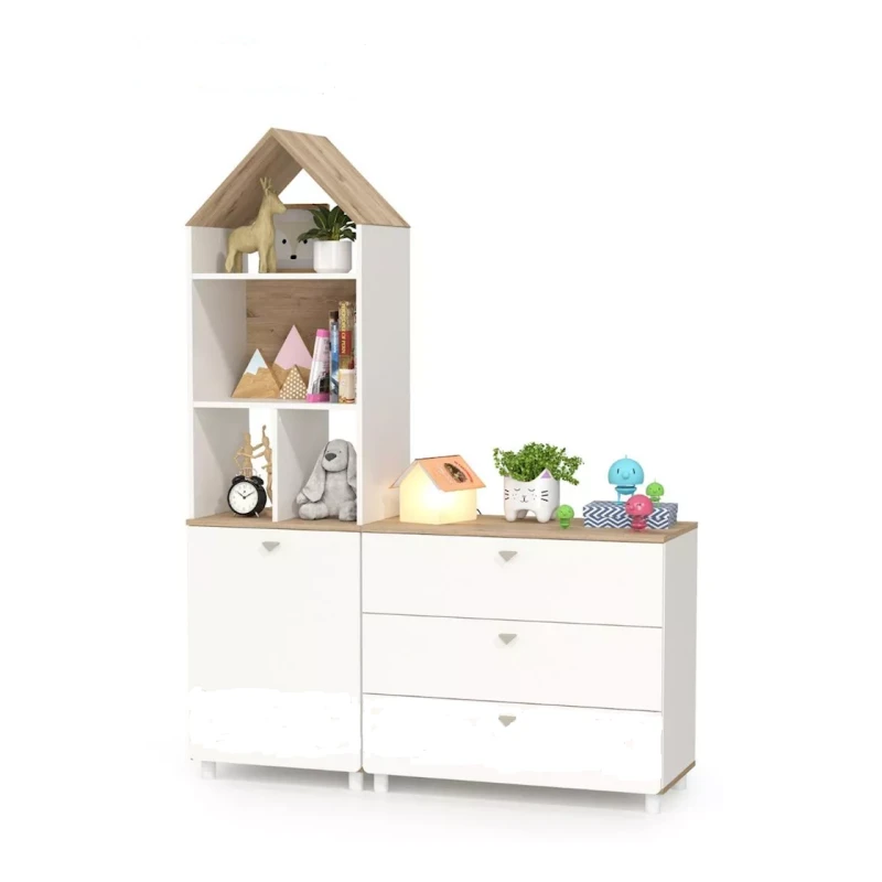 Stellaj 3563_L-M 2StellajEypWh-son, 138,8x41,5x183,8 sm, LDSP, ağ