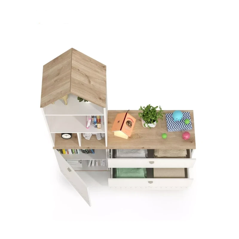 Stellaj 3563_L-M 2StellajEypWh-son, 138,8x41,5x183,8 sm, LDSP, ağ