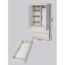 Шкаф для одежды Letta Chelsi,180х51.5х90 см,ЛДСП,белый Шкаф для одежды Letta Chelsi,180х51.5х90 см,ЛДСП,белый