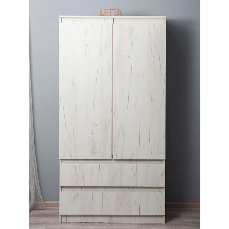 Шкаф для одежды Letta Chelsi,180х51.5х90 см,ЛДСП,белый