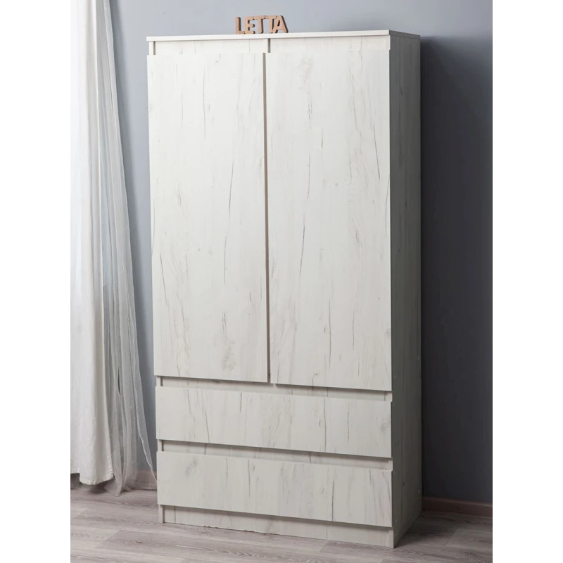 Шкаф для одежды Letta Chelsi,180х51.5х90 см,ЛДСП,белый