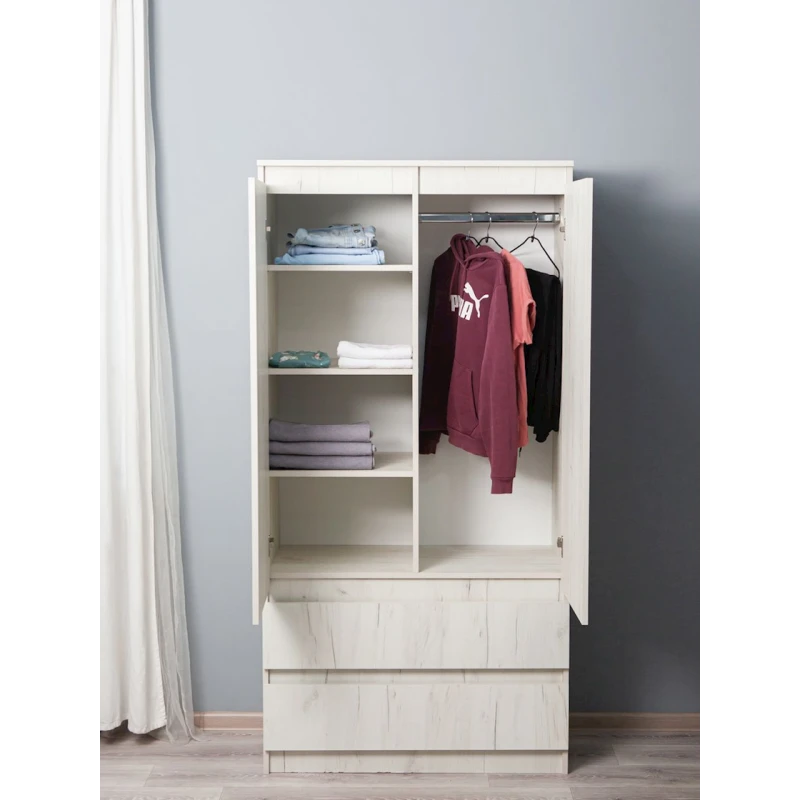 Шкаф для одежды Letta Chelsi,180х51.5х90 см,ЛДСП,белый