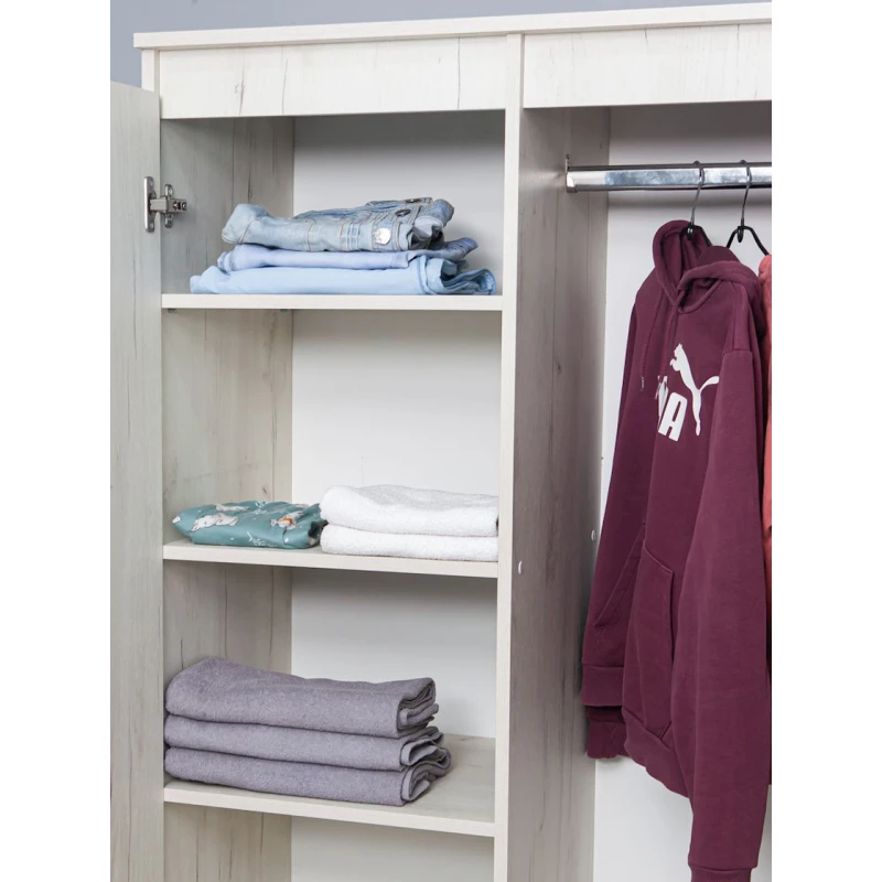 Шкаф для одежды Letta Chelsi,180х51.5х90 см,ЛДСП,белый