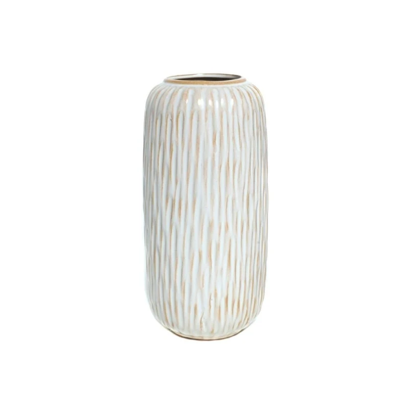 Ваза Hom-me 106185, 19 см, керамика, белая/золотистая