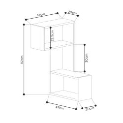 Настенная полка Art Mebel 199, ламинат, 82х47х20 см, серая Настенная полка Art Mebel 199, ламинат, 82х47х20 см, серая