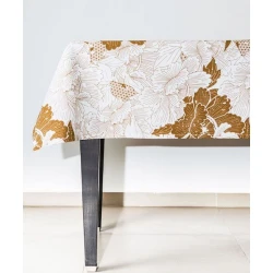 Скатерть Hom-me прямоугольная, 135x170 см, хлопок, Белый/Горчичный