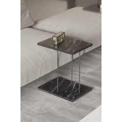 Журнальный стол Zigon Sehpa TY-03, ДСП/Металл, черный, 55x34x34 см