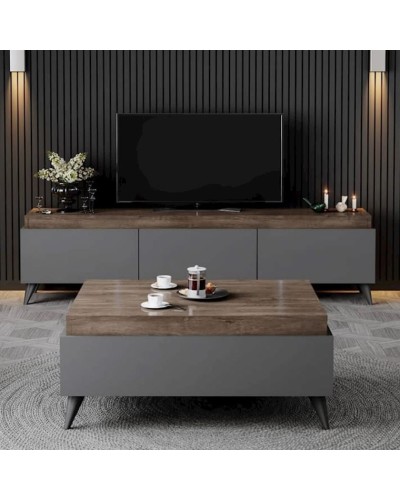 Mebel dəsti ev_12115495, LDSP, boz/qəhvəyi, 180x45x35/90x60 sm