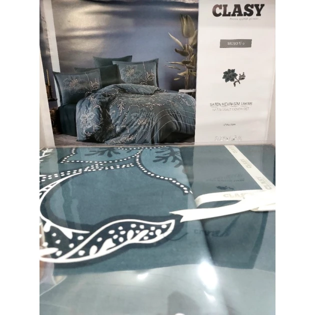Комплект постельного белья Clasy SF-392, евро, пододеяльник 200х220 см, простыня 240х260 см, наволочки 50х70 см x 2 шт, сатин, разноцветный Комплект постельного белья Clasy SF-392, евро, пододеяльник 200х220 см, простыня 240х260 см, наволочки 50х70 см x 2 шт, сатин, разноцветный