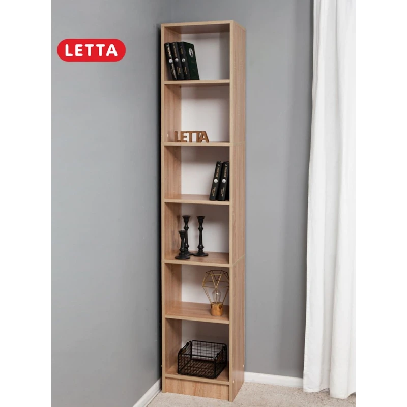 Стеллаж Letta Somona, 202х28х40 см, ЛДСП, бежевый Стеллаж Letta Somona, 202х28х40 см, ЛДСП, бежевый