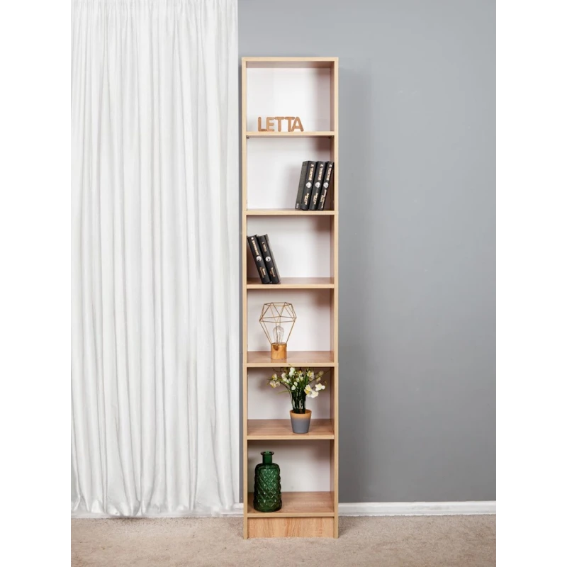 Стеллаж Letta Somona, 202х28х40 см, ЛДСП, бежевый Стеллаж Letta Somona, 202х28х40 см, ЛДСП, бежевый