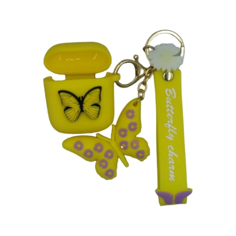 Чехол для наушников Airpods Butterfly Case 2 для Apple AirPods 2 Yellow