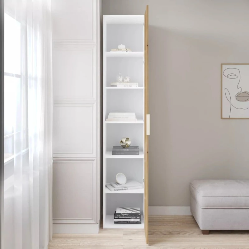 Шкаф Art Mebel 17, 210x40x45 см, ламинат, белый/коричневый