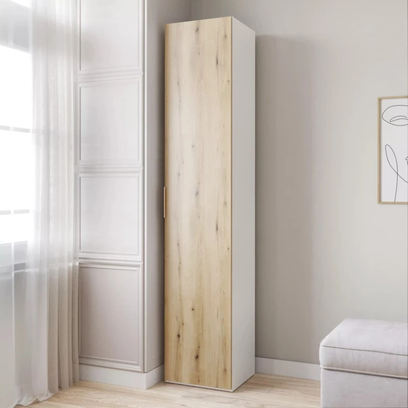 Шкаф Art Mebel 17, 210x40x45 см, ламинат, белый/коричневый