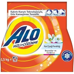 Yuyucu toz Alo Snow Flower, ağ və rəngli çamaşırlar üçün, 1.5 kq