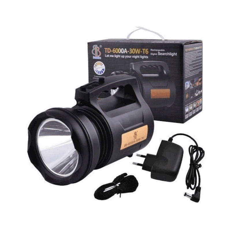 Ручной фонарь BB-6000A-30W-T6, чёрный