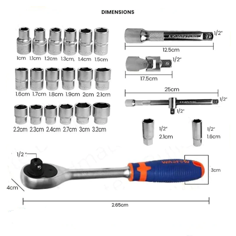 Пневматическая трещетка Wadfow WST2L24, 250 мм